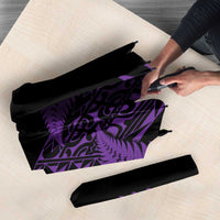 New Zealand Rugby Pacific Personalised Umbrella All Purple Maori Pasifika Fern Pattern - Polynesian Pride