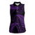 New Zealand Rugby Pacific Personalised Women Sleeveless Polo Shirt All Purple Maori Pasifika Fern Pattern
