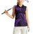 New Zealand Rugby Pacific Personalised Women Sleeveless Polo Shirt All Purple Maori Pasifika Fern Pattern
