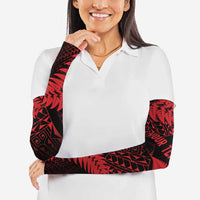 New Zealand Rugby Pacific Personalised Arm Sleeves All Red Maori Pasifika Fern Pattern - Polynesian Pride