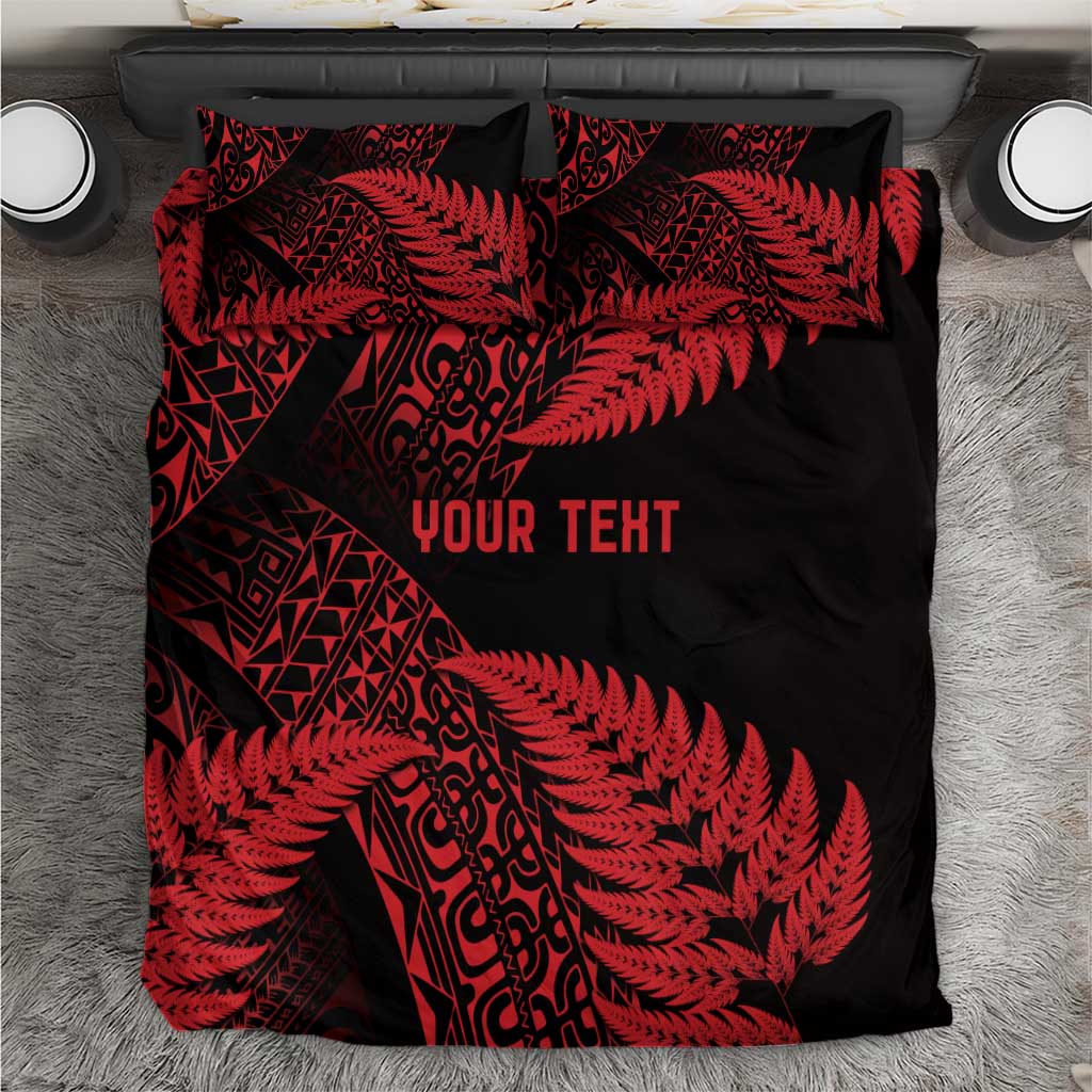 New Zealand Rugby Pacific Personalised Bedding Set All Red Maori Pasifika Fern Pattern