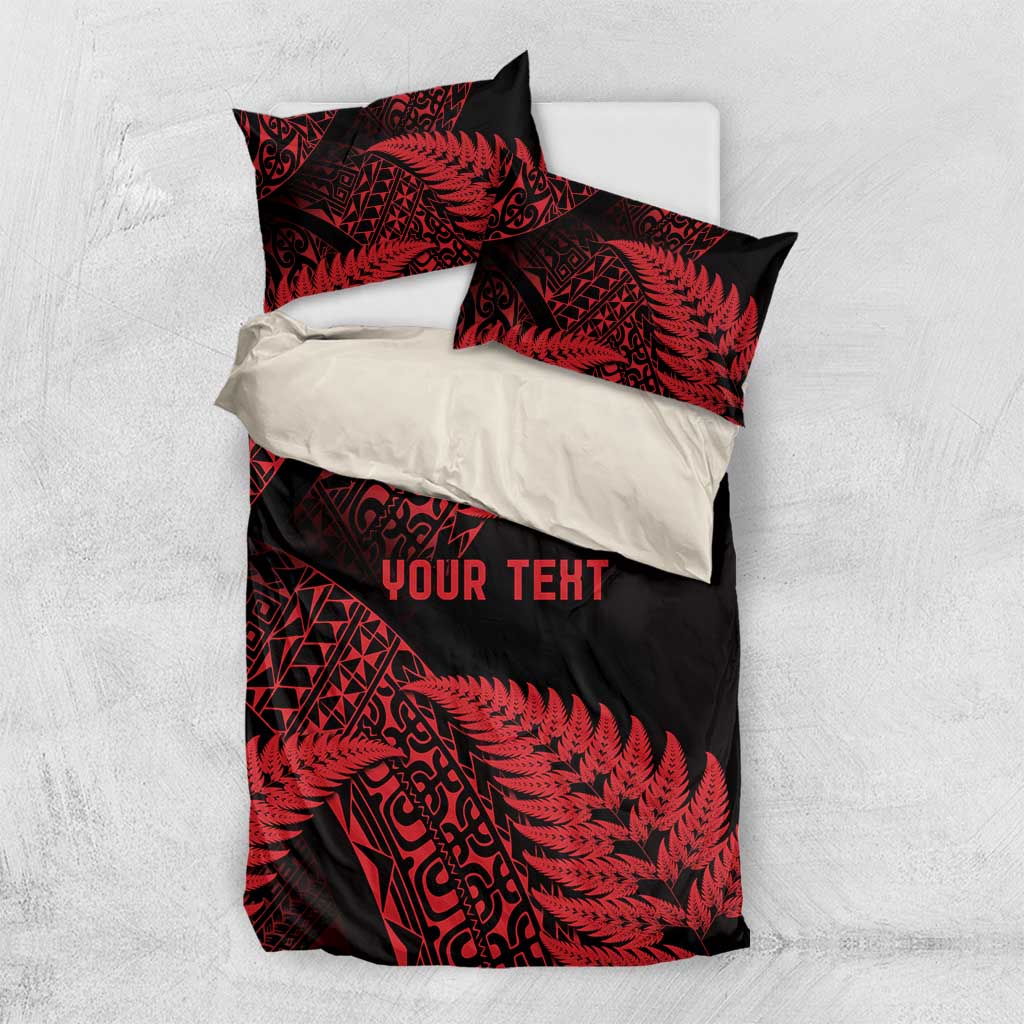 New Zealand Rugby Pacific Personalised Bedding Set All Red Maori Pasifika Fern Pattern