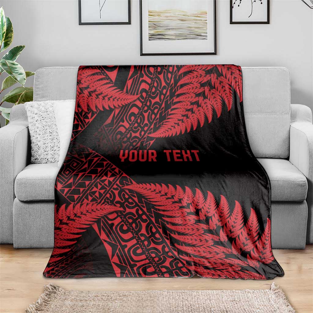 New Zealand Rugby Pacific Personalised Blanket All Red Maori Pasifika Fern Pattern