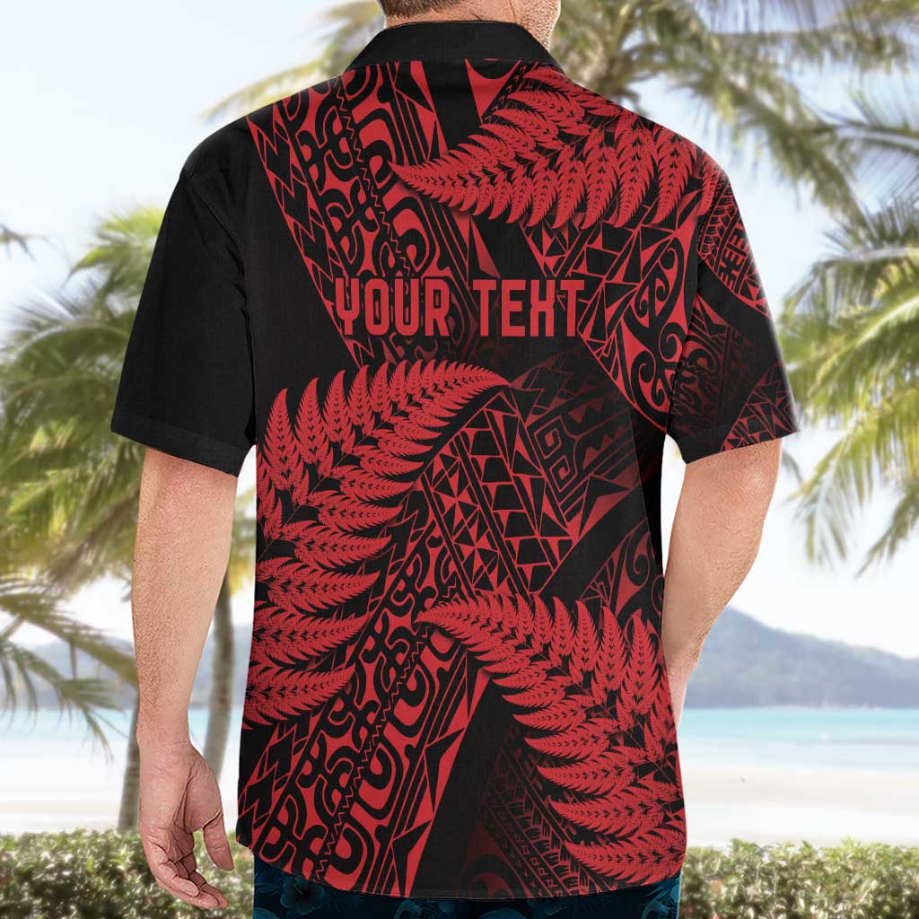 New Zealand Rugby Pacific Personalised Hawaiian Shirt All Red Maori Pasifika Fern Pattern