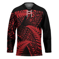 New Zealand Rugby Pacific Personalised Hockey Jersey All Red Maori Pasifika Fern Pattern - Polynesian Pride