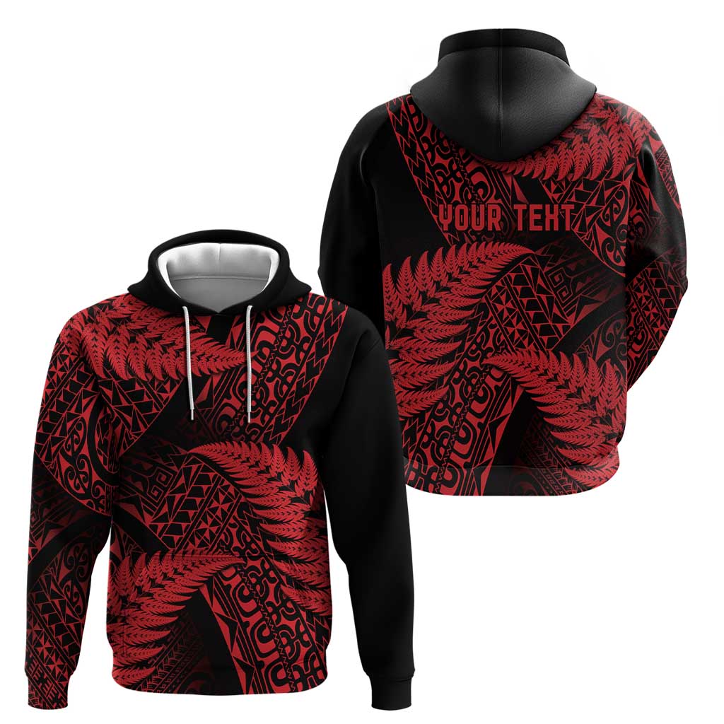 New Zealand Rugby Pacific Personalised Hoodie All Red Maori Pasifika Fern Pattern