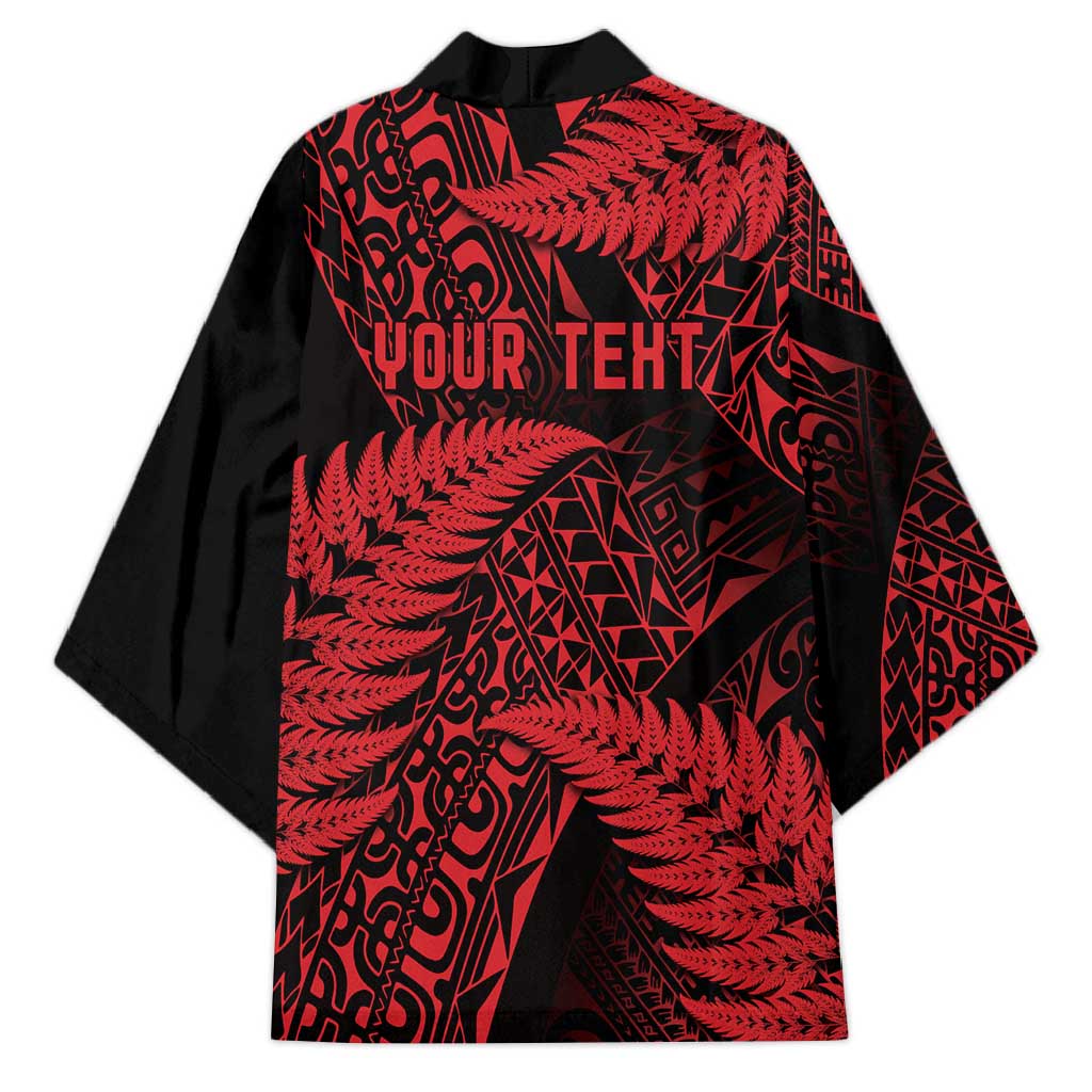 New Zealand Rugby Pacific Personalised Kimono All Red Maori Pasifika Fern Pattern - Polynesian Pride