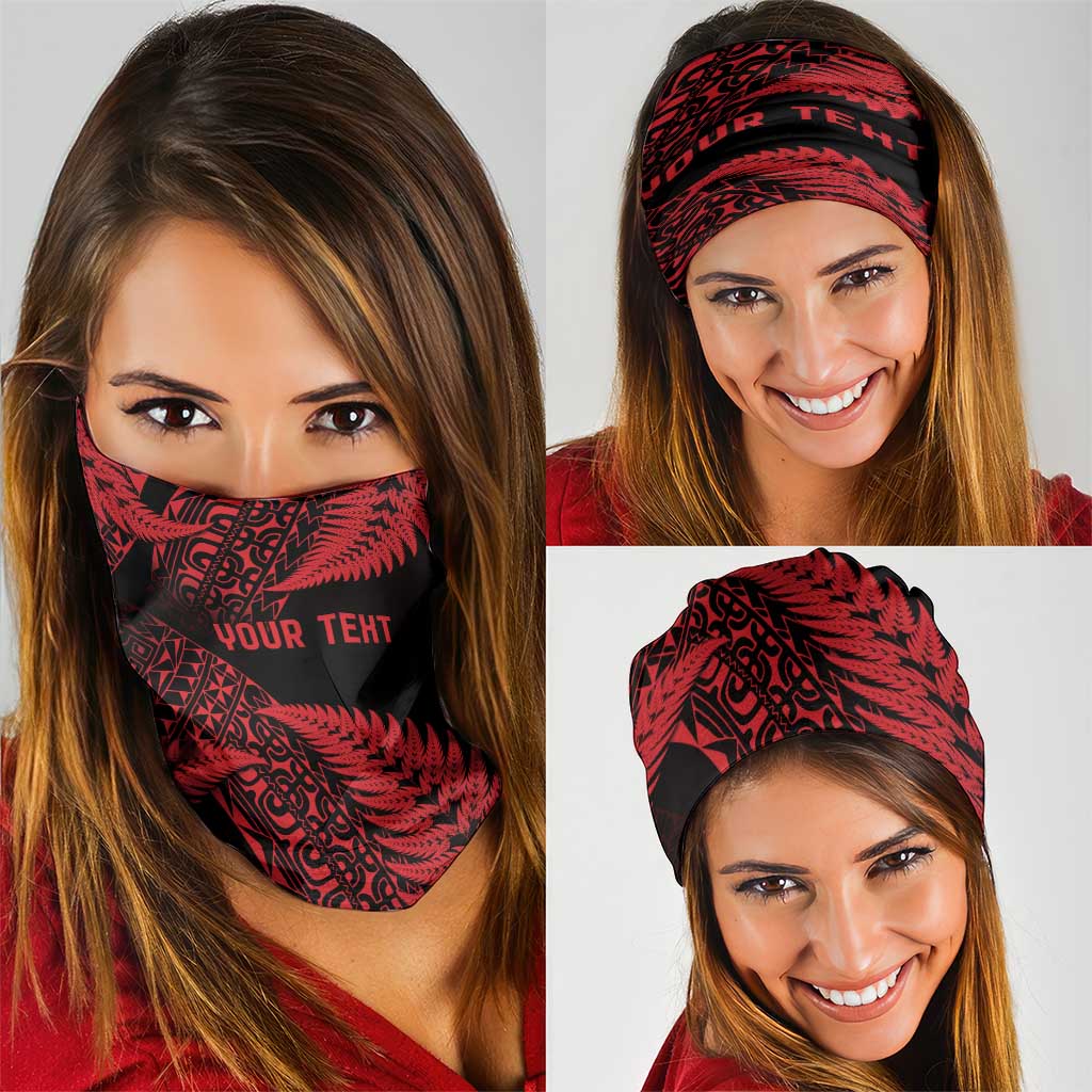 New Zealand Rugby Pacific Personalised Neck Gaiter All Red Maori Pasifika Fern Pattern - Polynesian Pride
