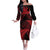 New Zealand Rugby Pacific Personalised Off The Shoulder Long Sleeve Dress All Red Maori Pasifika Fern Pattern