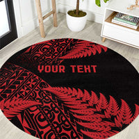 New Zealand Rugby Pacific Personalised Round Carpet All Red Maori Pasifika Fern Pattern