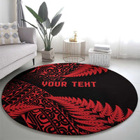 New Zealand Rugby Pacific Personalised Round Carpet All Red Maori Pasifika Fern Pattern