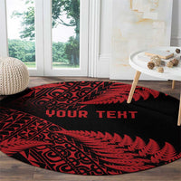 New Zealand Rugby Pacific Personalised Round Carpet All Red Maori Pasifika Fern Pattern