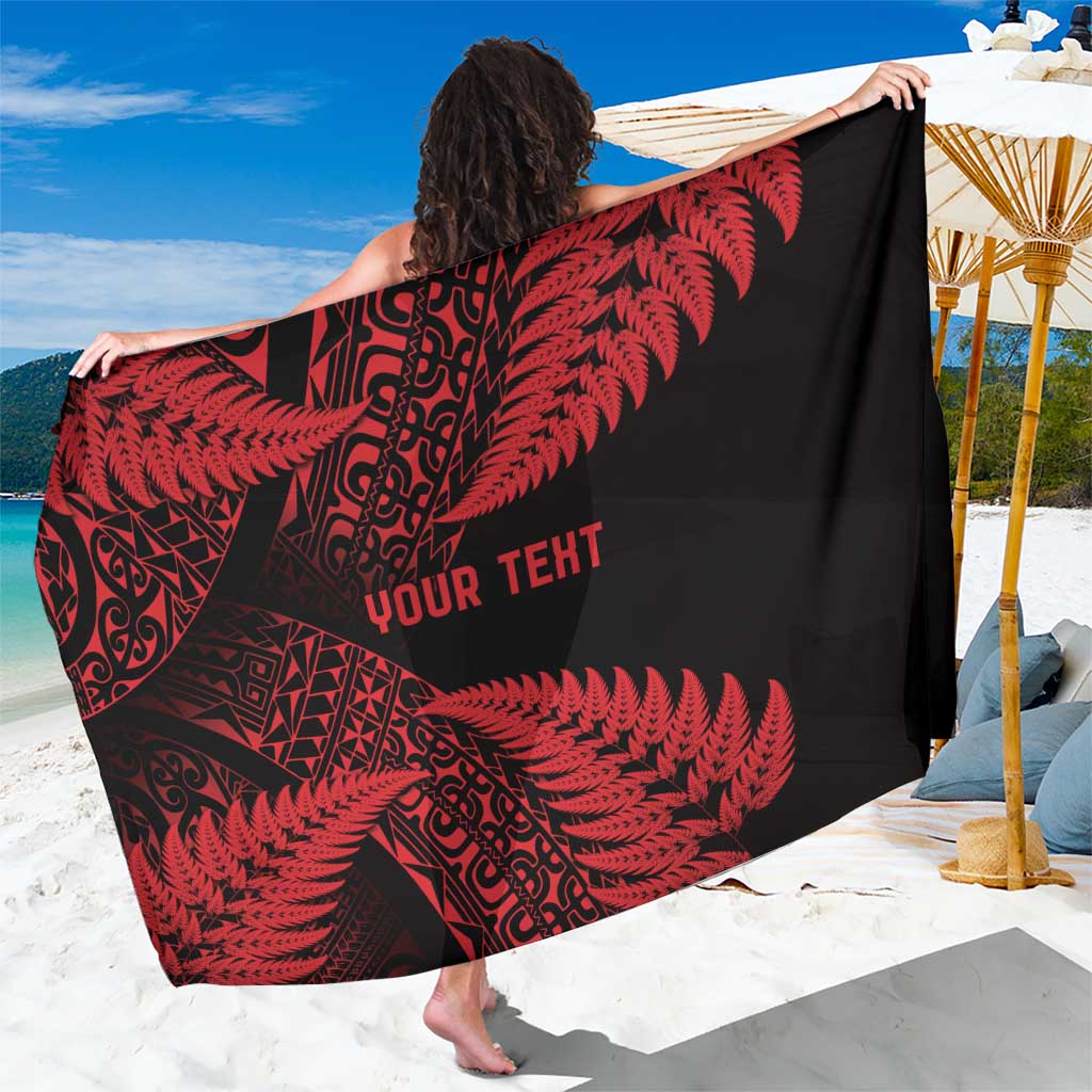New Zealand Rugby Pacific Personalised Sarong All Red Maori Pasifika Fern Pattern