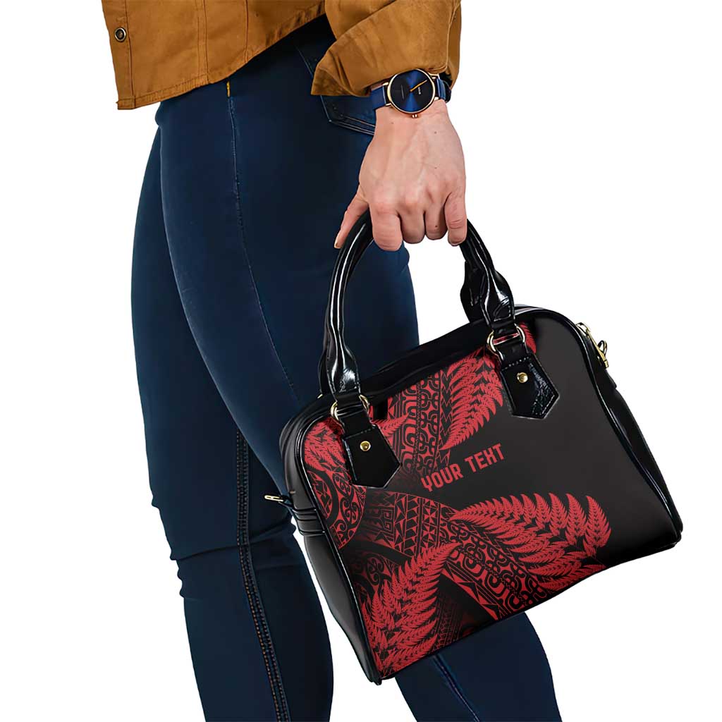 New Zealand Rugby Pacific Personalised Shoulder Handbag All Red Maori Pasifika Fern Pattern