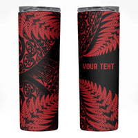 New Zealand Rugby Pacific Personalised Skinny Tumbler All Red Maori Pasifika Fern Pattern
