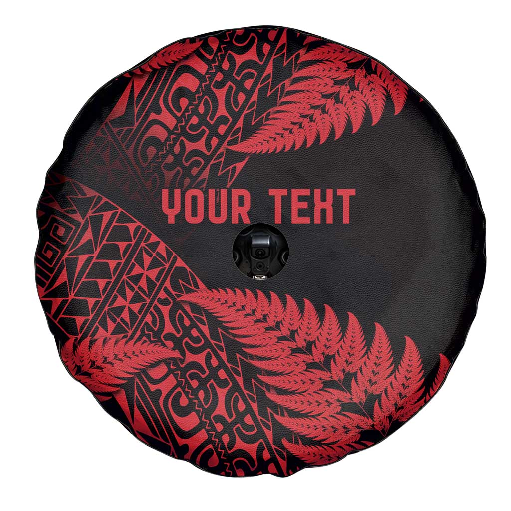 New Zealand Rugby Pacific Personalised Spare Tire Cover All Red Maori Pasifika Fern Pattern