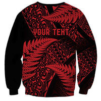 New Zealand Rugby Pacific Personalised Sweatshirt All Red Maori Pasifika Fern Pattern