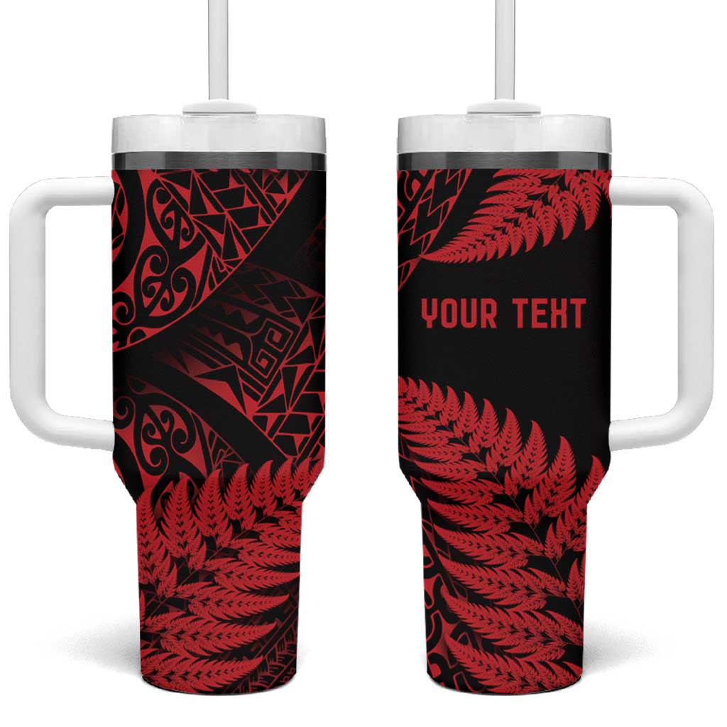 New Zealand Rugby Pacific Personalised Tumbler With Handle All Red Maori Pasifika Fern Pattern