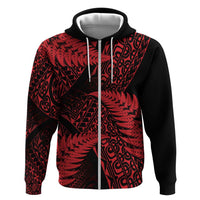 New Zealand Rugby Pacific Personalised Zip Hoodie All Red Maori Pasifika Fern Pattern