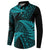 New Zealand Rugby Pacific Personalised Button Sweatshirt All Turquoise Maori Pasifika Fern Pattern