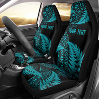 New Zealand Rugby Pacific Personalised Car Seat Cover All Turquoise Maori Pasifika Fern Pattern