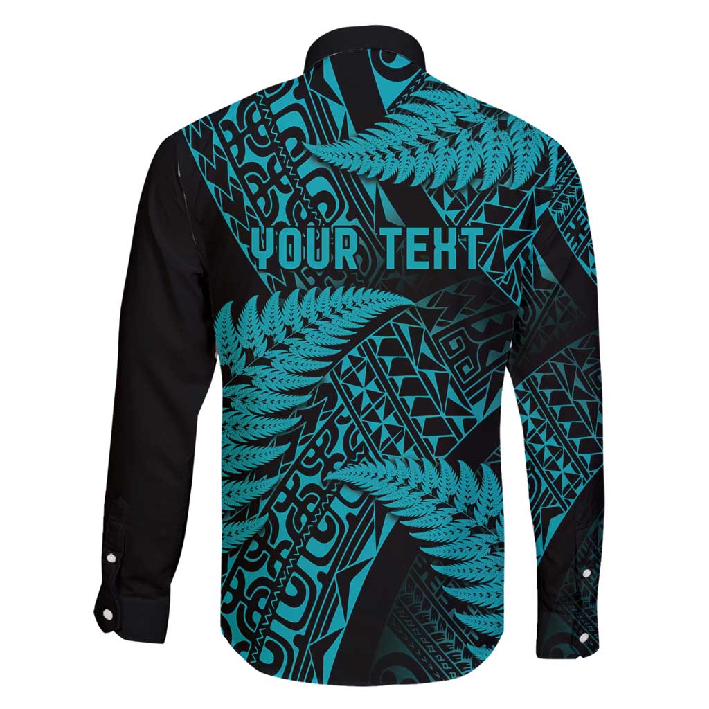 New Zealand Rugby Pacific Personalised Family Matching Mermaid Dress and Hawaiian Shirt All Turquoise Maori Pasifika Fern Pattern