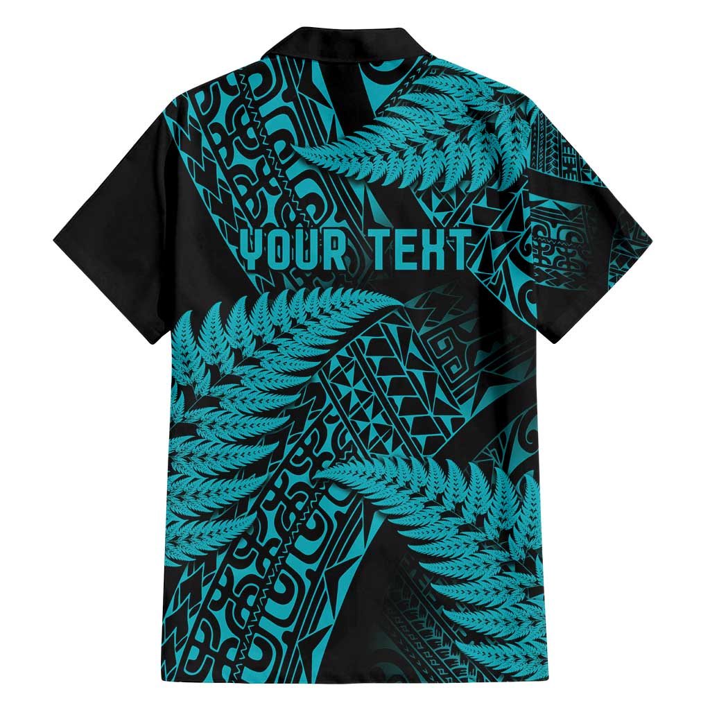 New Zealand Rugby Pacific Personalised Family Matching Puletasi and Hawaiian Shirt All Turquoise Maori Pasifika Fern Pattern