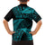 New Zealand Rugby Pacific Personalised Family Matching Summer Maxi Dress and Hawaiian Shirt All Turquoise Maori Pasifika Fern Pattern