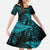 New Zealand Rugby Pacific Personalised Family Matching Summer Maxi Dress and Hawaiian Shirt All Turquoise Maori Pasifika Fern Pattern