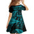 New Zealand Rugby Pacific Personalised Family Matching Summer Maxi Dress and Hawaiian Shirt All Turquoise Maori Pasifika Fern Pattern