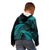New Zealand Rugby Pacific Personalised Kid Hoodie All Turquoise Maori Pasifika Fern Pattern