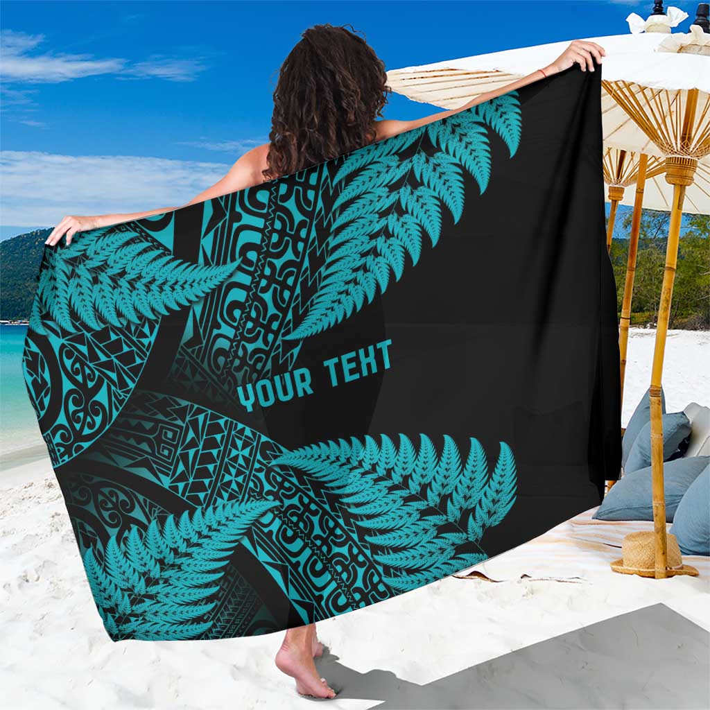 New Zealand Rugby Pacific Personalised Sarong All Turquoise Maori Pasifika Fern Pattern