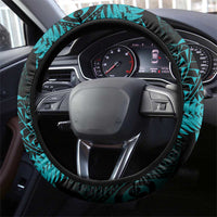 New Zealand Rugby Pacific Steering Wheel Cover All Turquoise Maori Pasifika Fern Pattern