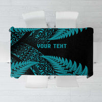New Zealand Rugby Pacific Personalised Tablecloth All Turquoise Maori Pasifika Fern Pattern