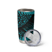 New Zealand Rugby Pacific Personalised Tumbler Cup All Turquoise Maori Pasifika Fern Pattern