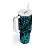 New Zealand Rugby Pacific Personalised Tumbler With Handle All Turquoise Maori Pasifika Fern Pattern