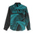New Zealand Rugby Pacific Personalised Women Casual Shirt All Turquoise Maori Pasifika Fern Pattern
