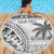 Custom Fiji Rugby Beach Blanket Polynesian Fijian Masi Palm Tree