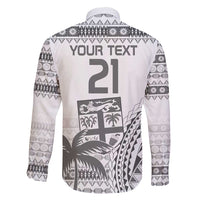 Custom Fiji Rugby Family Matching Short Sleeve Bodycon Dress and Hawaiian Shirt Polynesian Fijian Masi Palm Tree