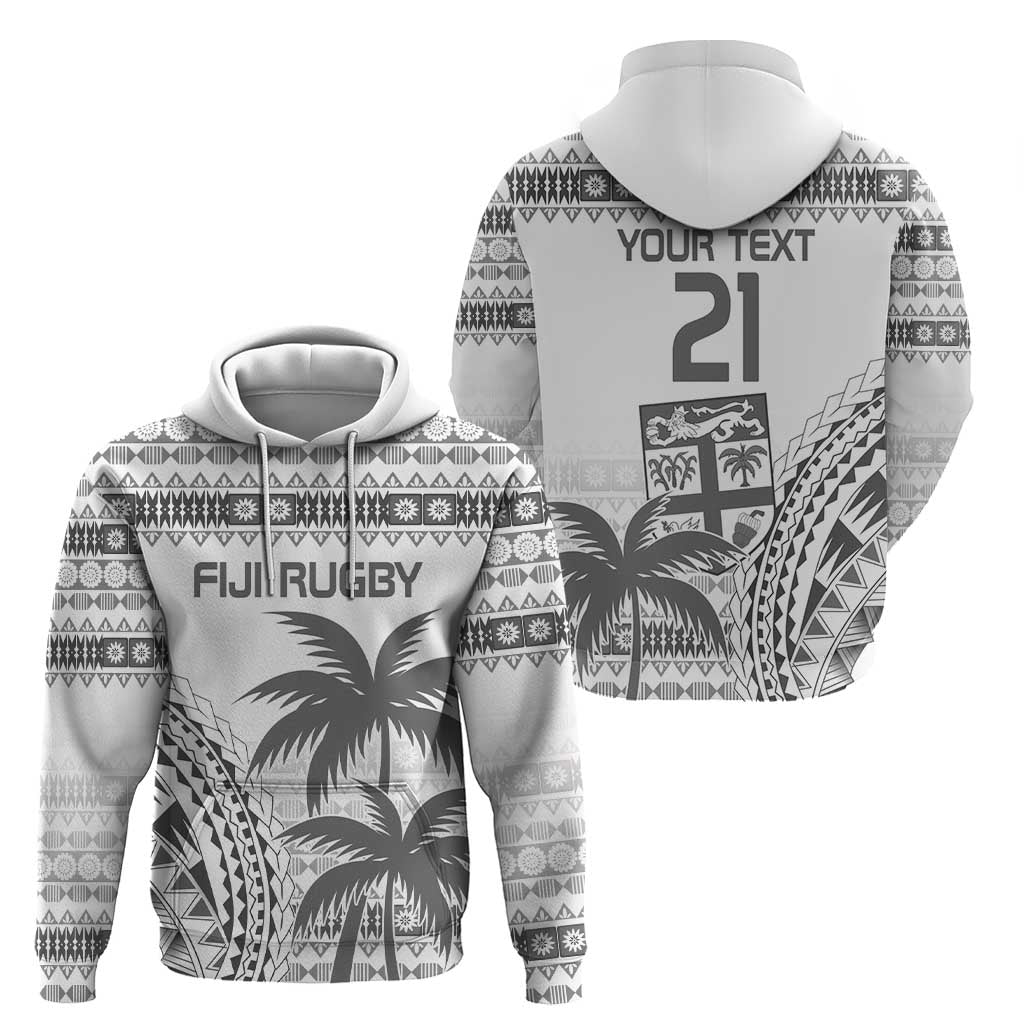 Custom Fiji Rugby Hoodie Polynesian Fijian Masi Palm Tree LT9 - Polynesian Pride
