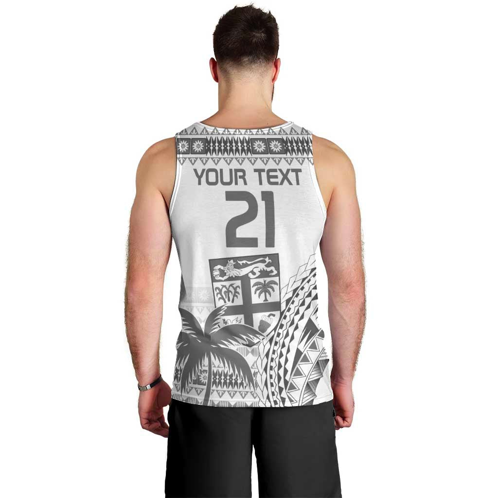 Custom Fiji Rugby Men Tank Top Polynesian Fijian Masi Palm Tree LT9 - Polynesian Pride