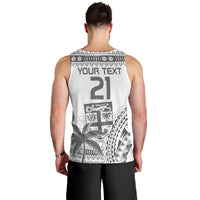 Custom Fiji Rugby Men Tank Top Polynesian Fijian Masi Palm Tree LT9 - Polynesian Pride