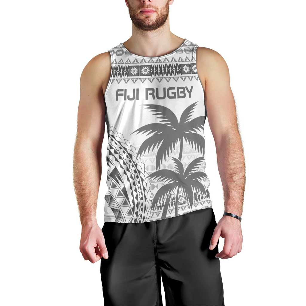 Custom Fiji Rugby Men Tank Top Polynesian Fijian Masi Palm Tree LT9 - Polynesian Pride