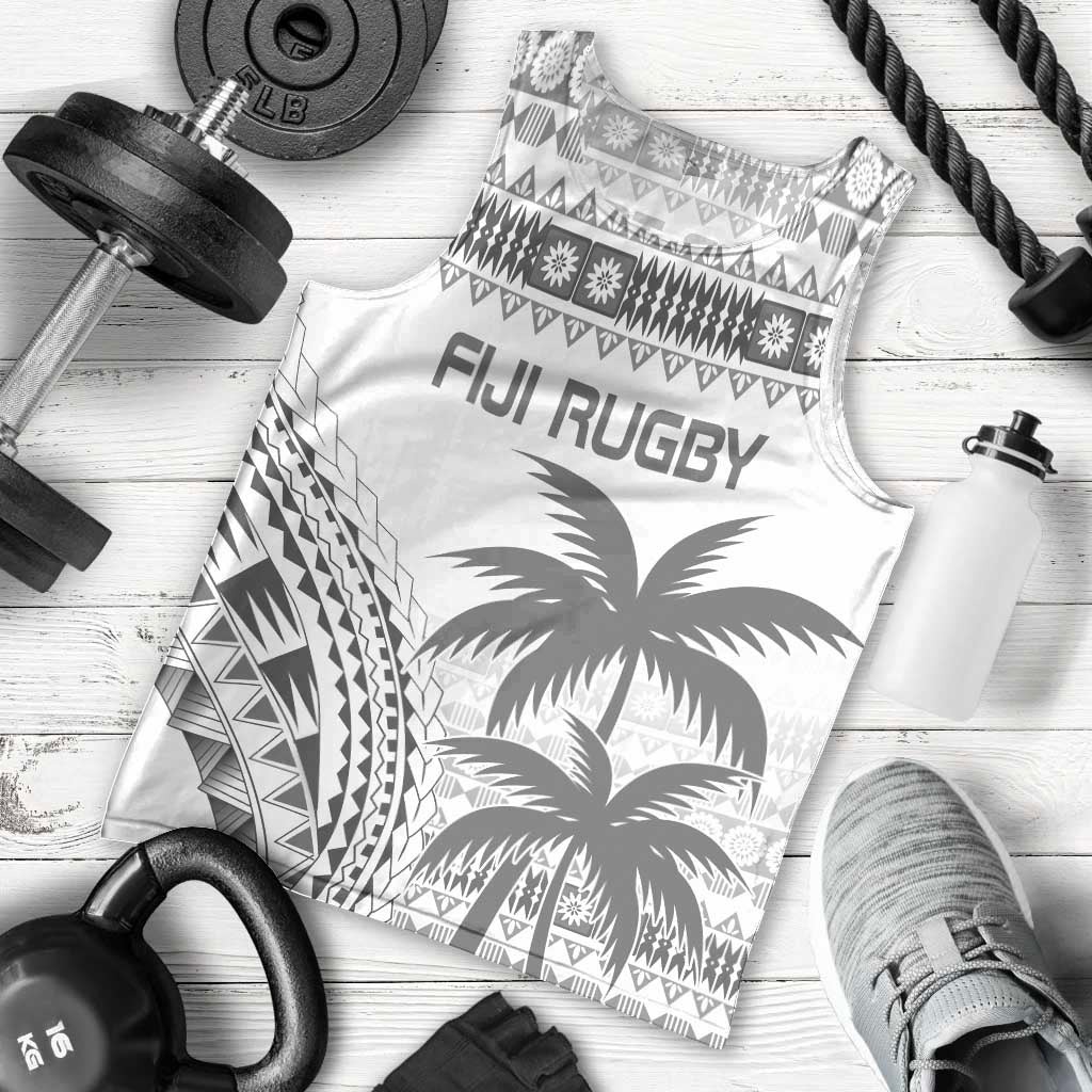 Custom Fiji Rugby Men Tank Top Polynesian Fijian Masi Palm Tree LT9 - Polynesian Pride