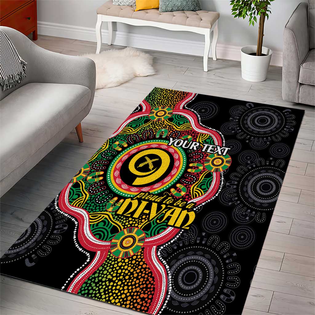 Vanuatu Personalised Area Rug Aboriginal Dot Paitnting - Polynesian Pride