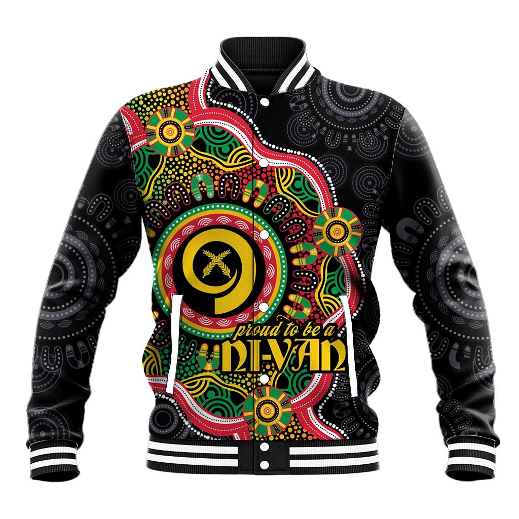 Vanuatu Personalised Baseball Jacket Aboriginal Dot Paitnting - Polynesian Pride