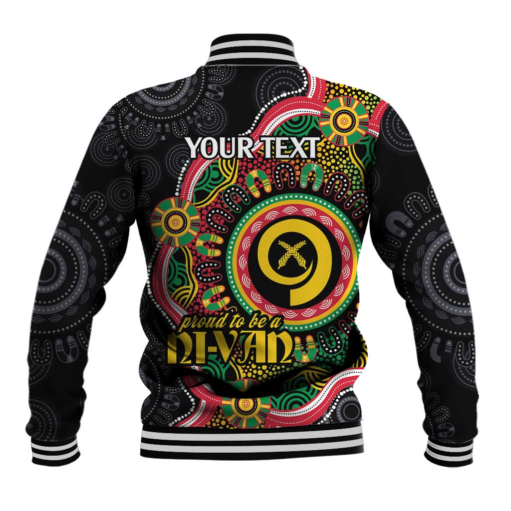 Vanuatu Personalised Baseball Jacket Aboriginal Dot Paitnting - Polynesian Pride