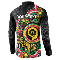 Vanuatu Personalised Button Sweatshirt Aboriginal Dot Paitnting - Polynesian Pride