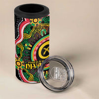 Vanuatu Personalised 4 in 1 Can Cooler Tumbler Aboriginal Dot Paitnting - Polynesian Pride