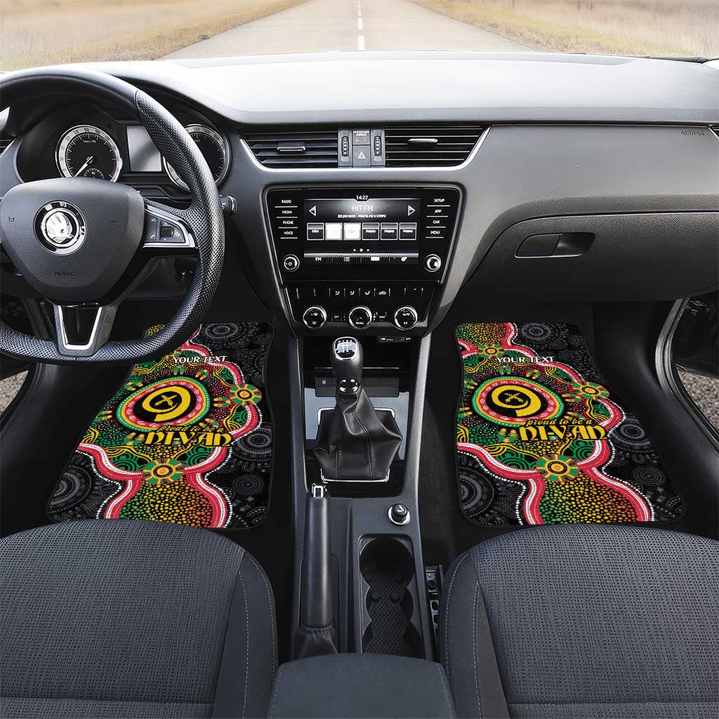 Vanuatu Personalised Car Mats Aboriginal Dot Paitnting - Polynesian Pride